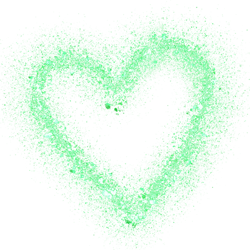 green glitter heart